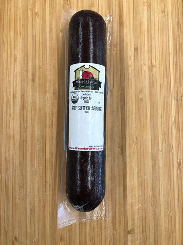 Beef Summer Sausage - Uncured - Certified Organic - Grass Fed